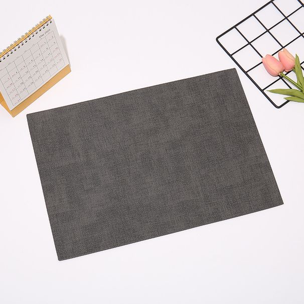 Jogo americano de couro sintético grosso - Design texturizado para uso doméstico e em restaurantes (Conjunto de 4/6 jogos americanos quadrados antiderrapantes e resistentes ao calor, fáceis de limpar)_voghion.com