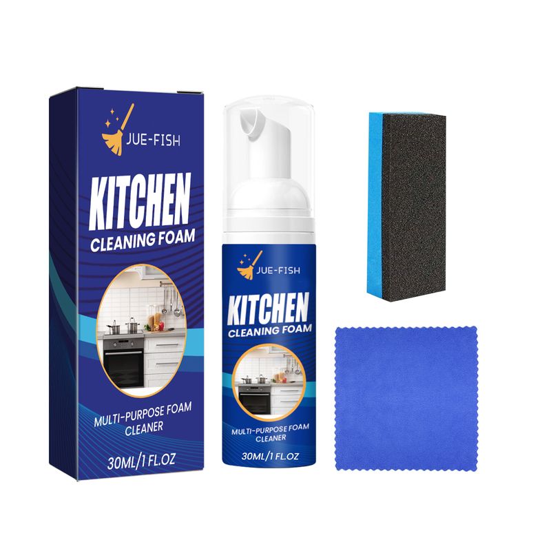 Jue-Fish Kitchen Stove Refrigerator Stain Remover Heavy Oil Foam Cleaner_voghion.com