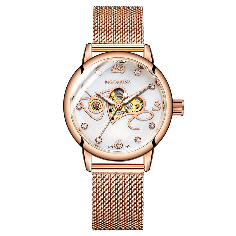 Korean Version Carved Hollow Mechanical Trendy Women's Watch_voghion.com