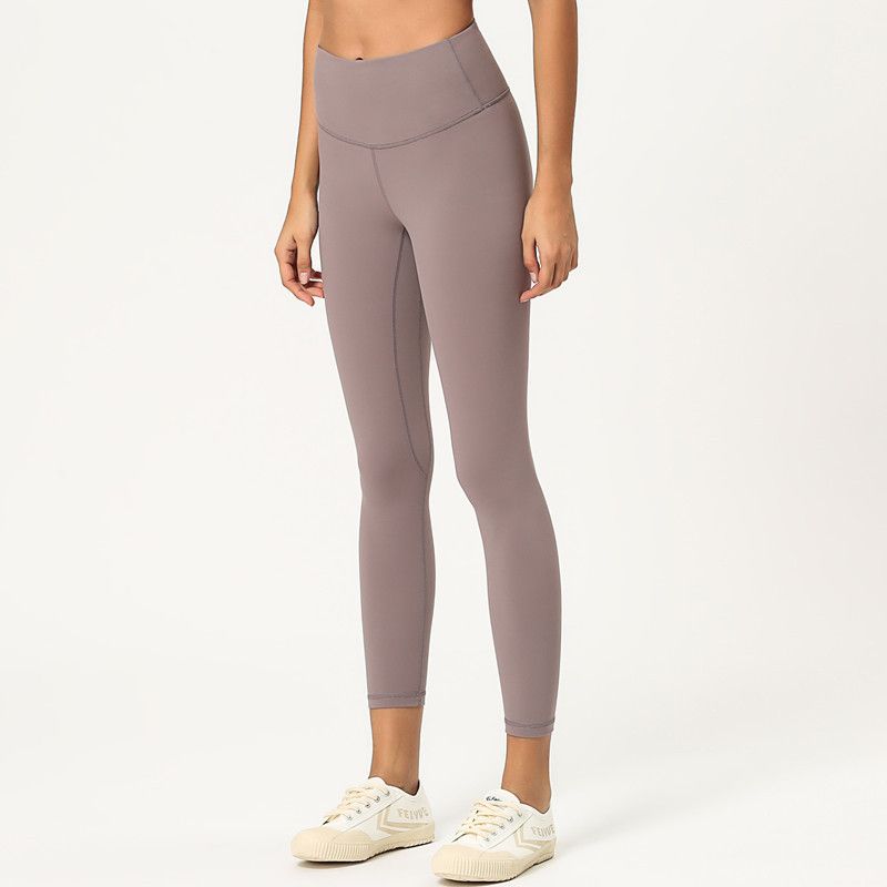 New Double-Sided Brushed For Women, Skin-Friendly Naked Feel, Nine-Tenths Length, High Waist, Hip-Lifting Yoga Pants_voghion.com
