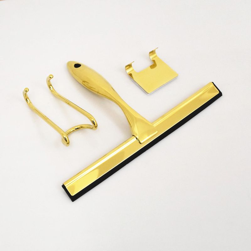 12-inch Gold Squeegee With S-hook - Kitchen Stove Cleaner, Shower Room Glass Door, Tile Wall And Floor Squeegee_voghion.com