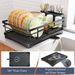 2 In Set Dish Drying Rack And Under Sink Organizer Rack, Large Dish Rack With Drainboard, 2 Tier Pull Out Cabinet Shelf For Kitchen Storage_voghion.com