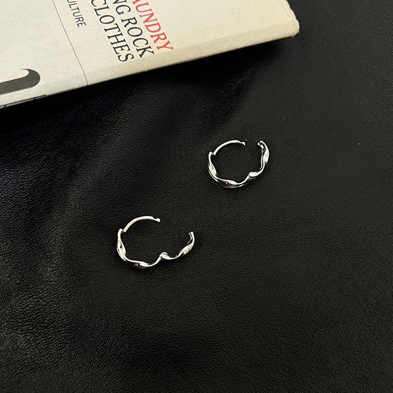 Orecchini vintage in argento con ago per uomo, alla moda, con personalità singola, a cerchio, con perno, gioielli hip hop_voghion.com