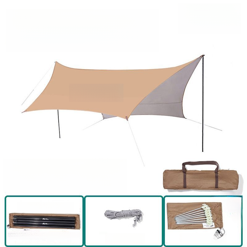 Mugod Outdoor Camping Portable Sunshade Rainproof UV Protection Beach Canopy_voghion.com