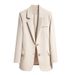 Women's Autumn Style Slim Fit Temperament Street Style High-end Beige Suit Small Size Versatile_voghion.com