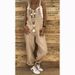 Women Casual Solid Color Sleeveless Adjustable Straps Loose Jumpsuit Bib Overall Suitable For School Work Date_voghion.com
