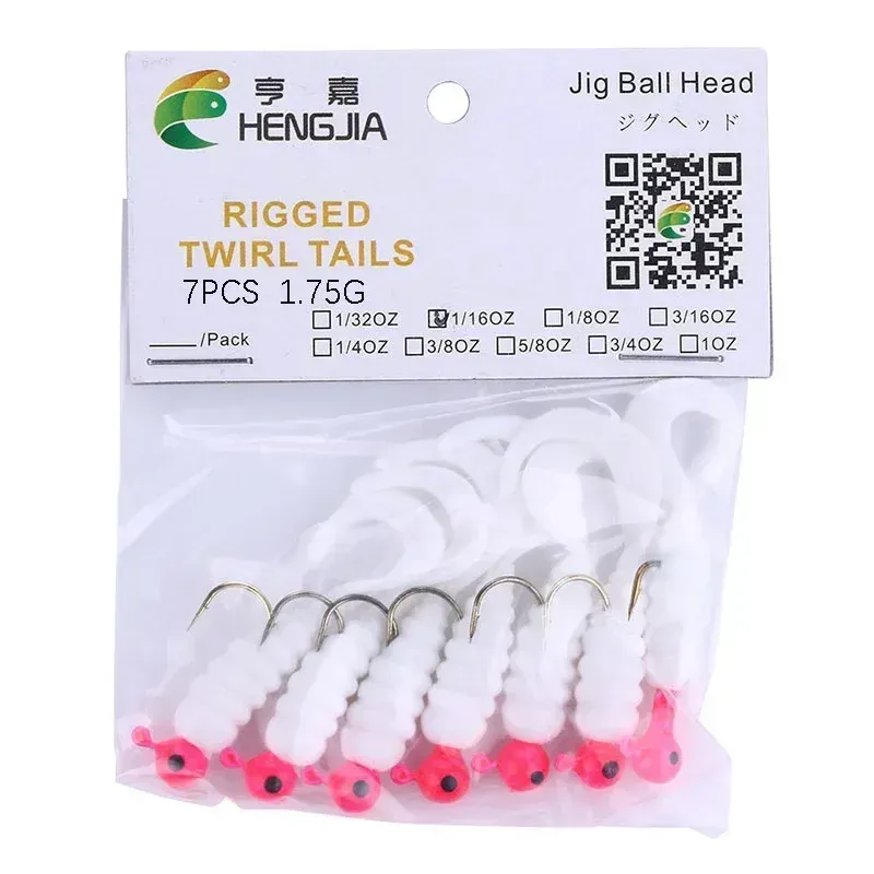 7 pezzi/lotto vermi jig silicone esca morbida 4,8 cm 2,7 g jigging wobblers esca da pesca piombo amo attrezzatura per spigola coda artificiale_voghion.com