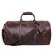 Crazy Horse Travel First Layer Cowhide Handheld Gym Duffel Genuine Leather Shoe Slot Single Shoulder Crossbody Bag_voghion.com