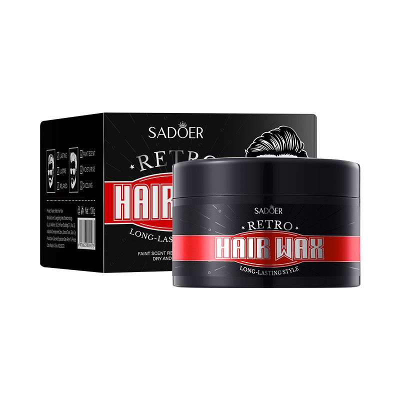 Hair Wax SADOER Retro Hair Wax 100g Strong Styling Natural Fluffy Hair Mud_voghion.com