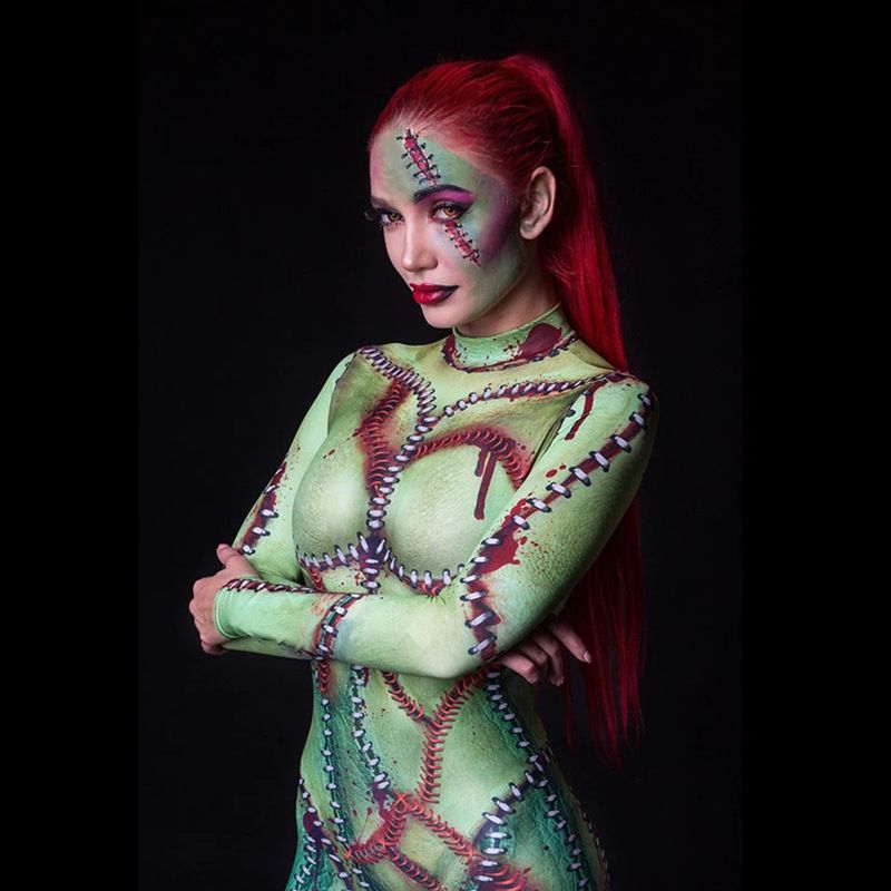Halloween Costume European and American Ladies Masquerade Horror 3D Jumpsuit_voghion.com