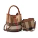 Plaid For Women High-End Versatile Mini Mother-Daughter Canvas Bucket Handbag Shoulder Crossbody Bag_voghion.com