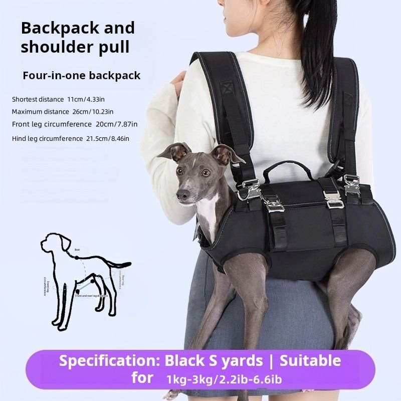 Zaino a tracolla doppia Fairydog per cani di piccola e media taglia con guinzaglio per passeggiate all'aperto_voghion.com