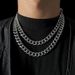 【Collana in acciaio al titanio con mantenimento del colore】Fibbia per orologio unisex hip-hop cubana lucida a sei lati con chiusura per clavicola_voghion.com