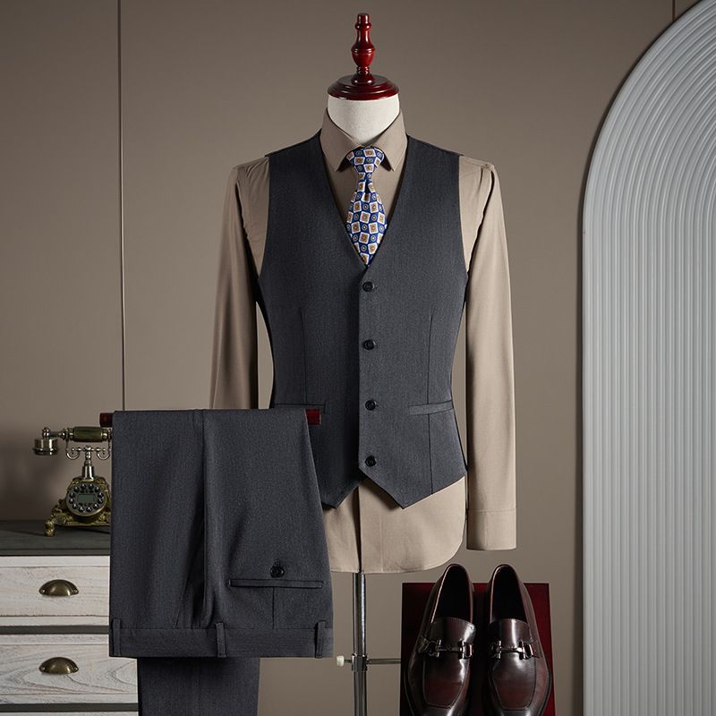 Hochwertiges zweiteiliges Anzugset – Business- & Hochzeitstauglicher Slim-Fit-Blazer & Hose (M-7XL, einreihiges Revers, Stretch Comfort)_voghion.com