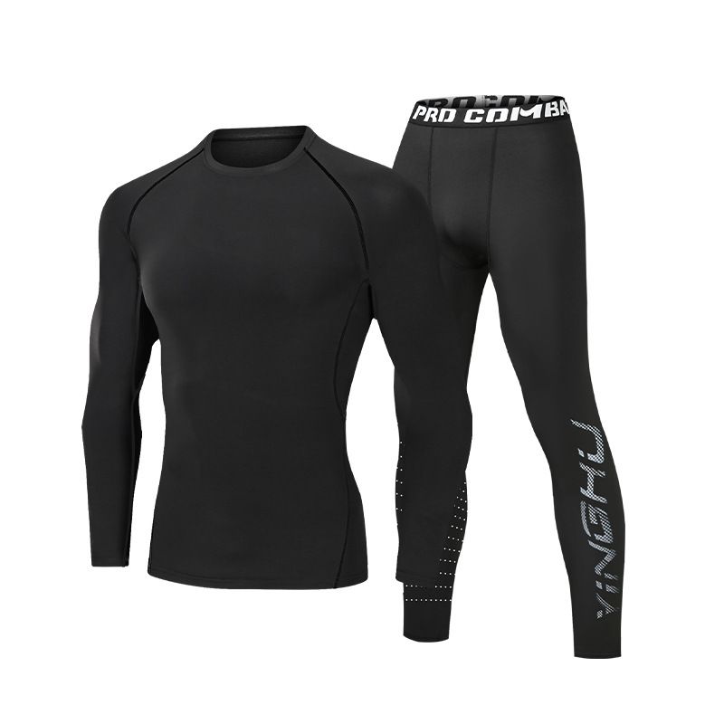 Fitness Clothes Wholesale Men's Running Sports Warm Tights Autumn And Winter High Elastic Basketball Training Quick Drying Clothes Suit_voghion.com