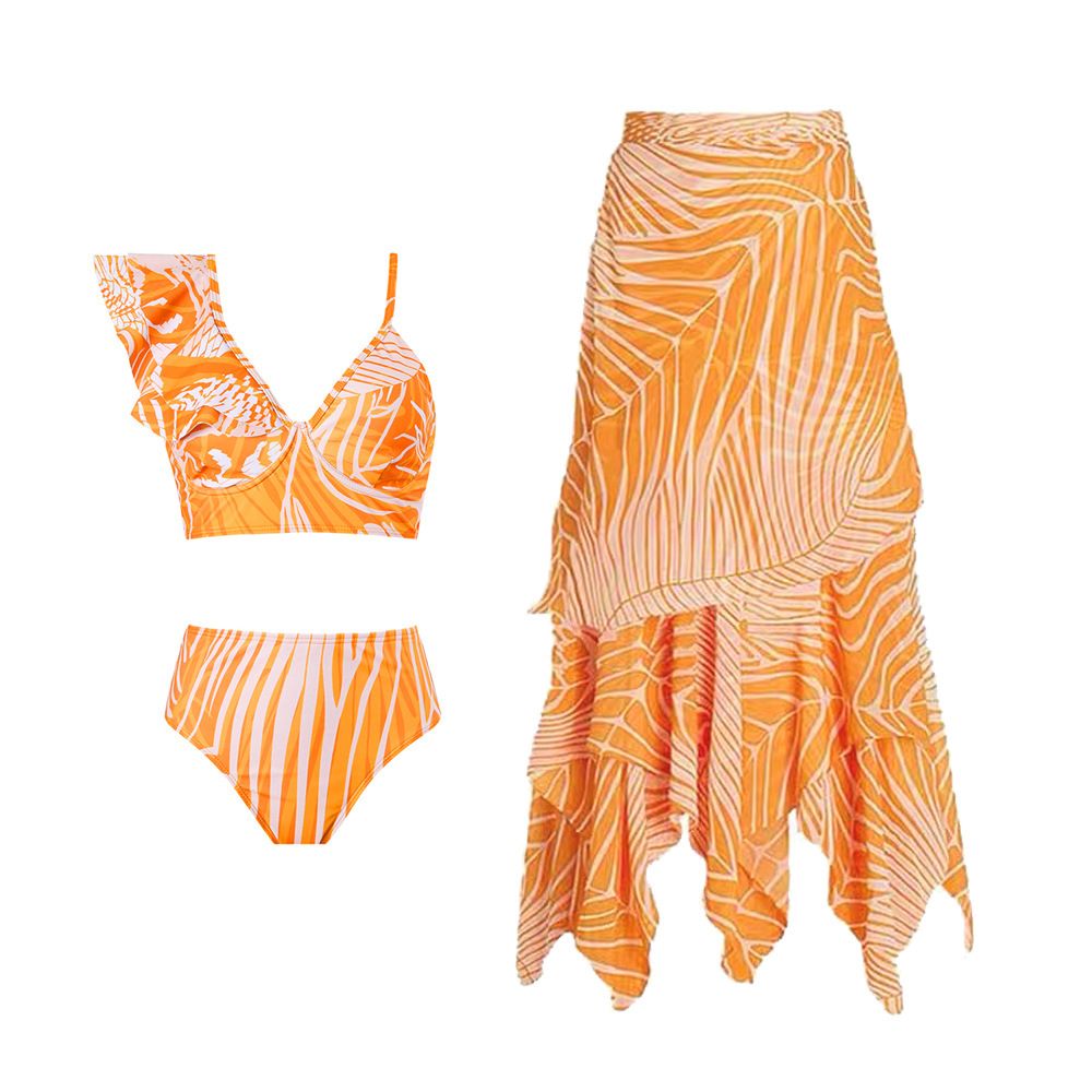 Νέο τυπωμένο γυναικείο μαγιό δύο τεμαχίων σετ διακοπών σπα μπικίνι_voghion.com