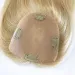 Colore biondo 613 Toppers base seta per donne 12x13cm Toppers base pelle con clip cuoio capelluto naturale_voghion.com