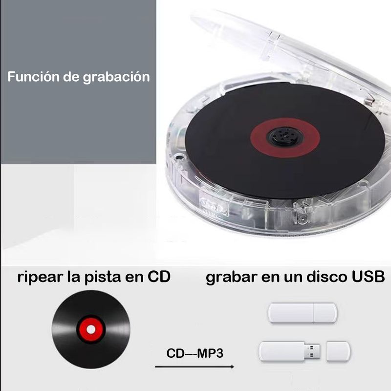 CD-Player Transparenter Bluetooth-CD-Player U-Disk-Musik-Walkman_voghion.com