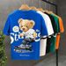 Cartoon Bear Printed Short-sleeved T-shirt Men's Summer New Cyber Popular Same Style Fashionable Brand All-match Casual Youth Base Shirt_voghion.com