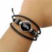 Rock Band Snap Leather Multi-layer Beaded Woven Bracelet Jewelry_voghion.com