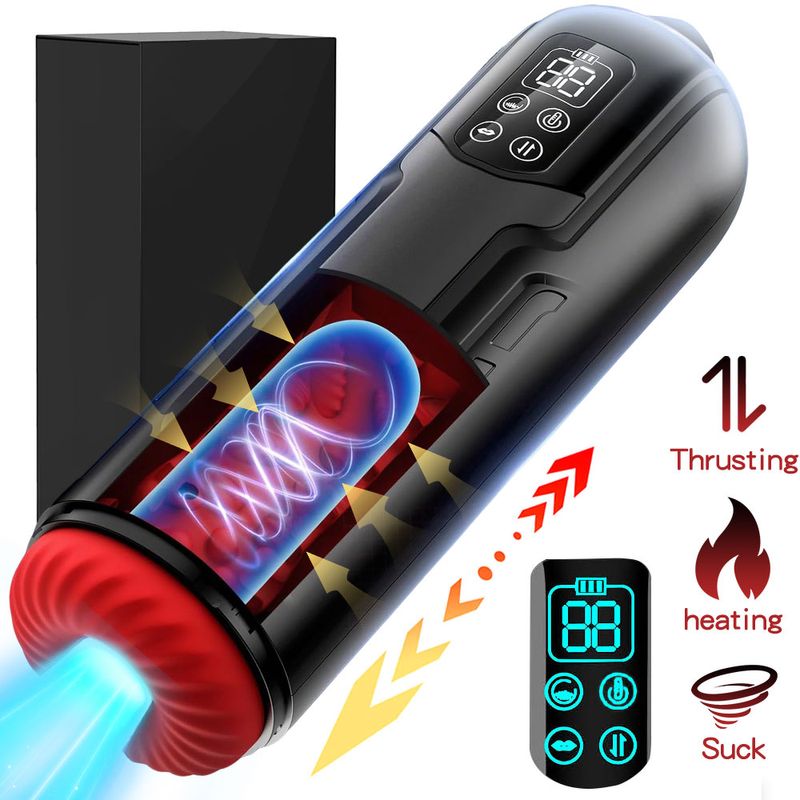 TD Automatic Male Masturbator With 9 Modes Of Sucking, Thrusting, Vibration, Heating Stroker, Blowiob Machine, LCD Display,_voghion.com