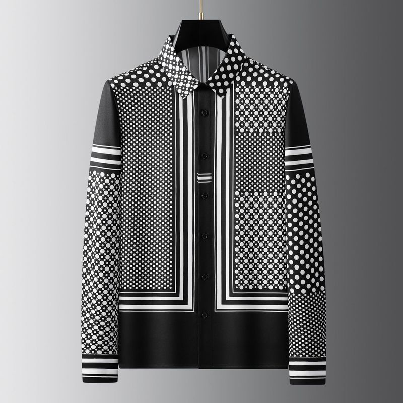 Men's Clothing Digital Printing Long Sleeved Shirt Autumn Free Ironing Anti Wrinkle Shirt _voghion.com
