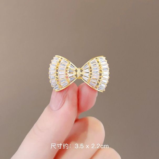 High-end Bow Brooch, Women's Light Luxury, Exquisite Fashion, Anti-light Pin Buckle, High-end Clothes Corsage With Accessories_voghion.com