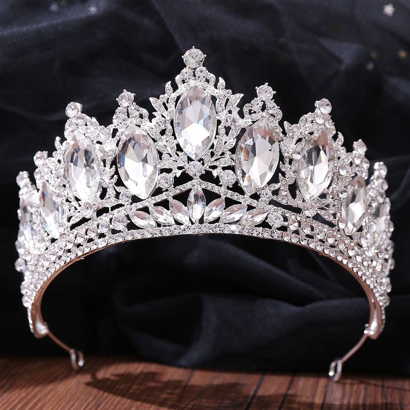Bridal Hair Accessory WeddingWedding Crystal Hair Tiara Red Diamond Luxury Stage Mitzvah Bride Tiara_voghion.com