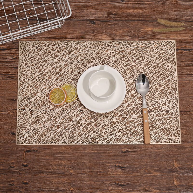 Lace-Cut PVC Placemats - Heat-Resistant & Non-Slip Table Mats With Gold Foil Trim (Easy-Clean Stylish For Plates & Bowls)​_voghion.com