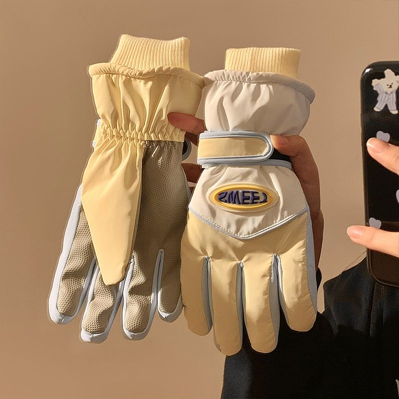 ute Full Finger Touch Screen Ski Gloves Women's Winter Heattech Cycling Fleece-lined Thickened Cold Protection Water_voghion.com