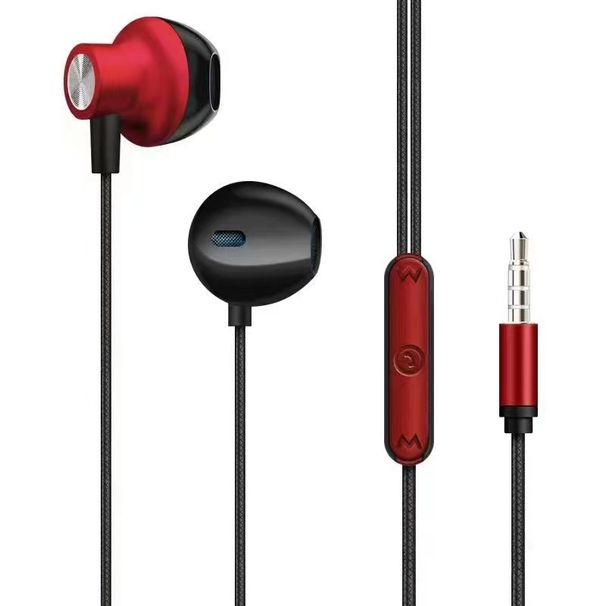 Auricolari subwoofer in metallo semi in ear subwoofer controllo cablato con microfono chiamata sintonizzazione computer e telefono cellulare_voghion.com