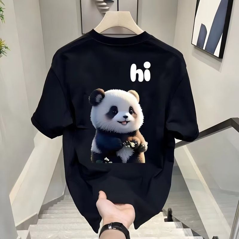 Abbigliamento maschile Moda estiva Maglietta estiva a maniche corte in cotone stampato per ragazzi, nuova maglietta girocollo versatile da uomo_voghion.com