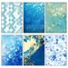 12 Sheets/pack Blue Gradient Printing Theme Wrapping Paper Cutting Decoration Gift Notebook Surrounding Material Paper_voghion.com
