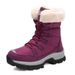 Martin Boots For Women With Plush Insulation, Comfortable Outdoor Snow Boots For Women, Waterproof And Anti Slip High Top Cotton Shoes_voghion.com