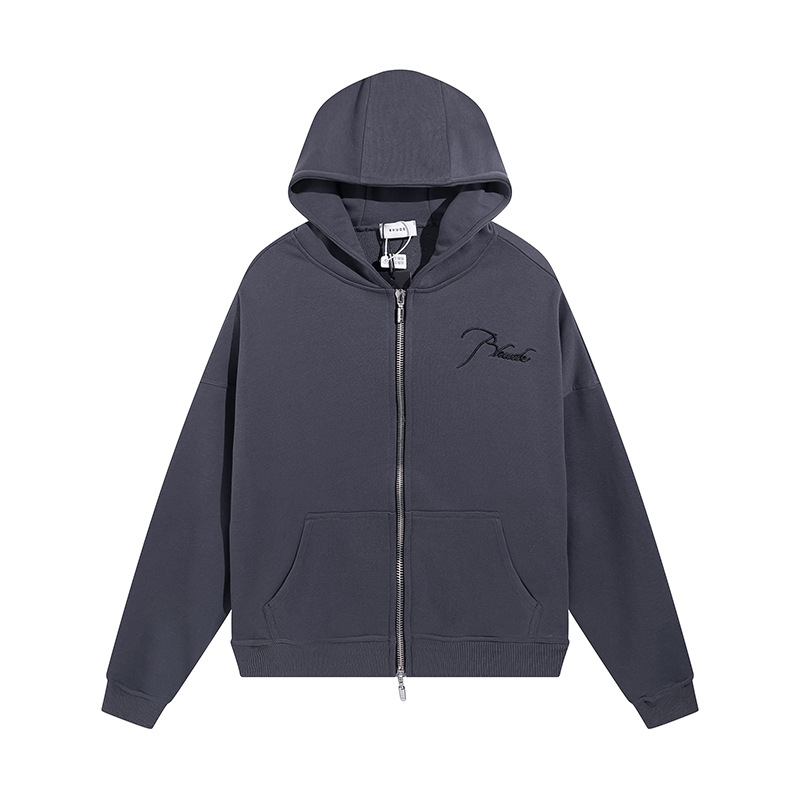 Felpa con cappuccio e cardigan in spugna con ricamo unisex, giacca_voghion.com