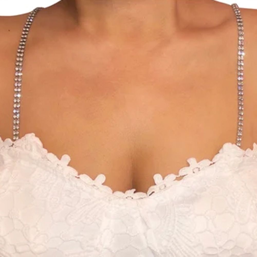 Bodychain semplice catena a tracolla strass super flash moda temperamento doppia fila diamante croce reggiseno cinghia accessori_voghion.com
