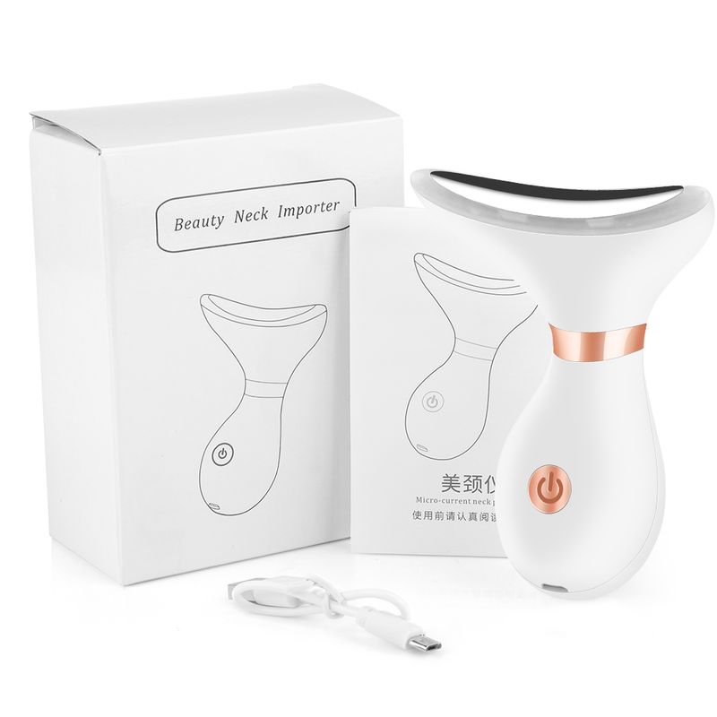 Colores Facial 3 Masajeador de cuello EMS Microcorriente Terapia de fotones LED Levantamiento Antiarrugas Delgada Papada Sk_voghion.com