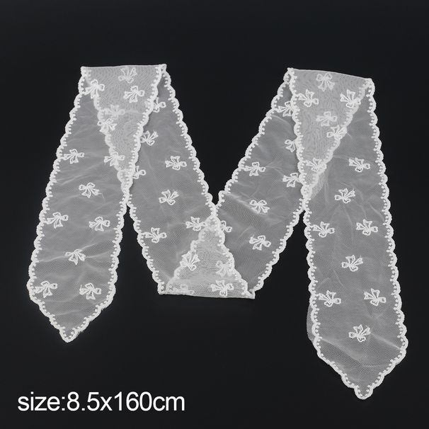 Catena per la vita in pizzo bianco, sciarpa multiuso, accessorio per capelli, nastro ricamato in rete, cintura da fata di celebrità di Internet_voghion.com