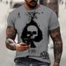 Unbeatable Quality Summer New 3D Digital Printed Poker Card Loose Casual Sports Men's Short Sleeved Round Neck T-shirt_voghion.com