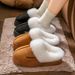 Women's Shoes Cotton Slippers For Women Winter New Home Warm Fur Plush Slippers Indoor Winter Thick Sole Fashionable Outdoor Wear_voghion.com
