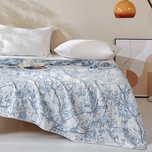 Manta de gasa de algodón puro de cuatro capas, manta de aire acondicionado engrosada y agrandada, manta fresca de verano, manta de siesta lavable a máquina_voghion.com