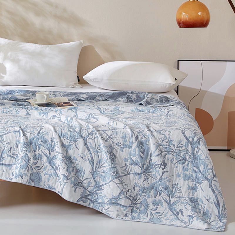 Asciugamano in garza pura a quattro strati, interamente in cotone, ispessito e allargato, coperta lavabile per il pisolino estivo e fresco._voghion.com