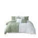 Set di biancheria da letto a tre pezzi, piccolo set trapuntato in seersucker verde e bianco_voghion.com