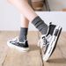 Autumn New Women's Slouch Breathable Sweat-Absorbing Solid Color Long High Tube Socks_voghion.com