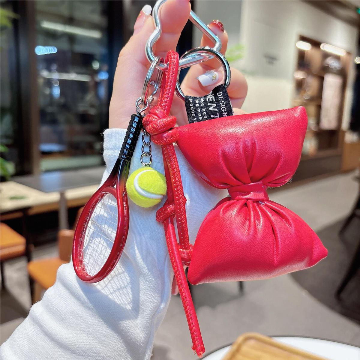 PU Leder Seil Schleife Tasche Schlüsselanhänger Anhänger Modische All Match Tasche Kette Anhänger Zubehör_voghion.com