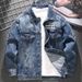 New Spring High Street Loose Denim Jacket Trendy Versatile Printed Denim Coat for Men_voghion.com