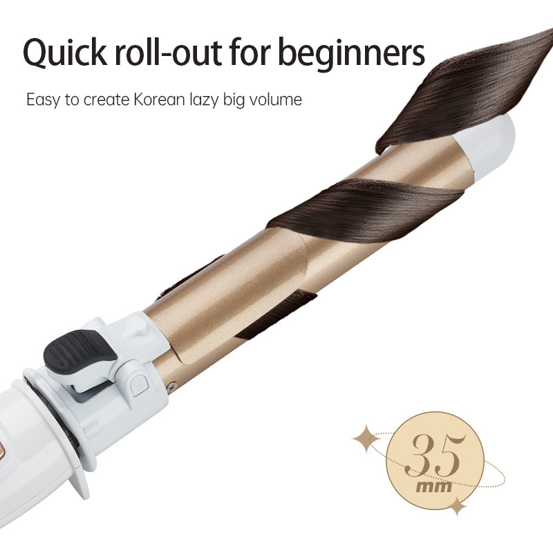 Automatisch rotierender elektrischer Lockenstab. Automatischer Lockenstab, großer Lockenstab, große Wellen-Lockenstab_voghion.com