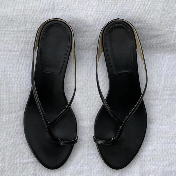 Low Heeled Flip Flops A Niche Design Summer 2025, Versatile With Exposed Toes And Clipped Feet, Suitable For Women's_voghion.com