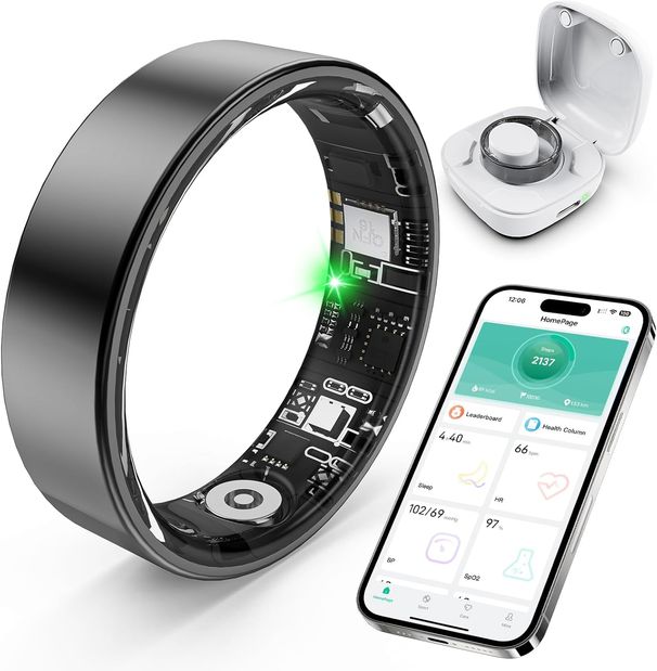 Smart Ring With Sleep Monitoring, Step Counting, Heart Rate, Blood Oxygen For IOS And Android, No Subscription FeeIP68 Waterproof Health Tracker_voghion.com