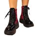 Stivaletti alla caviglia con plateau spesso e punta tonda, con lacci, da donna - Design alla moda con stampa leopardata, comodi tacchi medi, perfetti per outfit autunnali e invernali_voghion.com